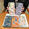 Trendy Ocean Style Whale Pattern Case For Samsung S26 S25 S24 Ultra S23 S22 S21 FE A15 A16 A17 A35 A36 A37 A54 A55 A56 A57 5G Leather Texture Cover