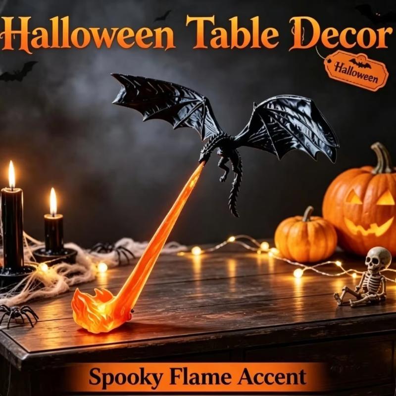 Decorazione Fiamma di Drago Luce per Nicchia Libreria 3D Drago di Fuoco Volante Statua Regalo Unico di Halloween per Amanti dei Draghi