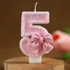Zahlkuchen Kerze Rosa Glitzer Geburtstagskerze 1 2 3 4 5 6 7 8 9 3D Zahl Kerze Kuchenaufsatz Geburtstagsparty KuchenDekoration Kuchenständer