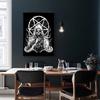 Gothic Stil Satanisches Poster Dämon Luzifer Gothic 666 Satan Baphomet Leinwandgemälde Wandkunst Bild für Wohnzimmer Heimdekor