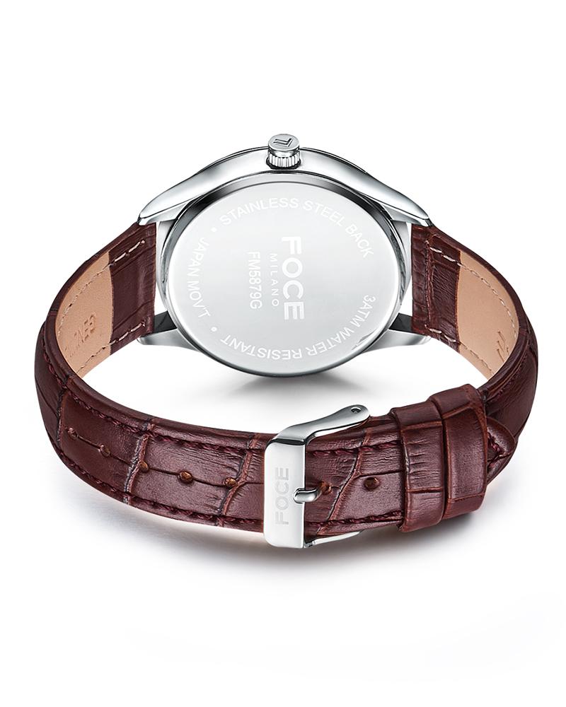 Poche Milano 40Mm Men'S Leather Watch Fm5879Gl-Wh