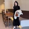 This Year, Beautiful Golden Velvet Dresses Are Popular for Women's Early Autumn New Temperament Slim-fitting Long-sleeved Fishtail Dresses.