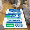 SEA Seahawks Flannel Printed Carpet, Home Sofa Decoration for Living Room & Bedroom, Non‑Slip Play Flannel Floor Mat for Game Room