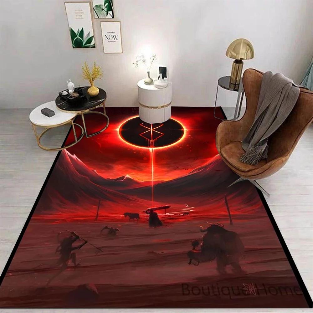 

Аниме Берсерк Гатс Мультяшный Напольный Коврик Прямоугольный Противоскользящий Домашний Мягкий Коврик для Ванной Комнаты Коврик для Входной Двери В помещении и на улице Коврик для Декора Отеля 120x160cm