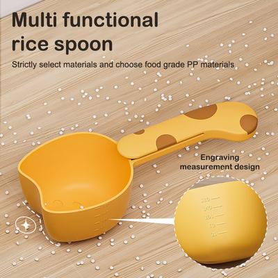 Rice Measuring Scoop Multifunctional Cat Dog Pet Food Feeding Spoon With Sealing Clip Household Plastic Kitchen Measuring Spoon