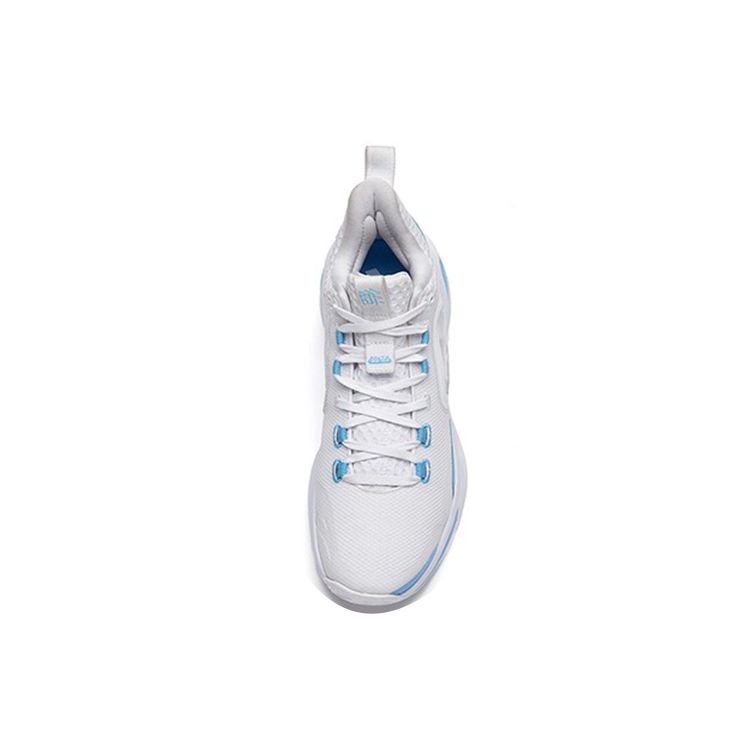 Anta Shape 3 Nitrogen Technology Shock Absorption Non-Slip Wear-Resistant Mid-Top Basketball Shoes Men Sneakers White Blue 112211601-2