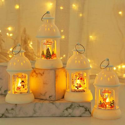 Christmas LED Lamp Tealight Soft-Lighting Flicker Free Battery Powered Portable Santa Claus Lantern Hanging Ornament