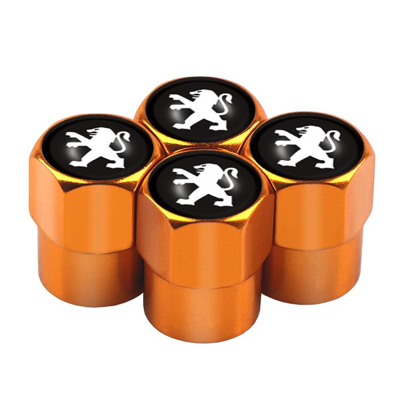 4PCS Car Wheel Tire Valve Caps Air Stem Dust Covers For PEUGEOT 308 2008 208 206 207 3008 107 307 5008 508 108 301 406 407 408I