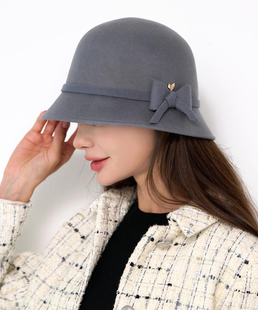 Koipeu Classic Wool Ribbon Cloche Hat Cf083Ht097