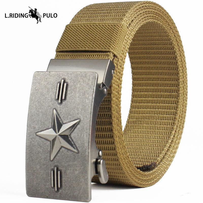 Herren Ledergürtel Zahnlose Automatikschnalle Nylon Canvas Gürtel Lässiger Bequemer Gürtel