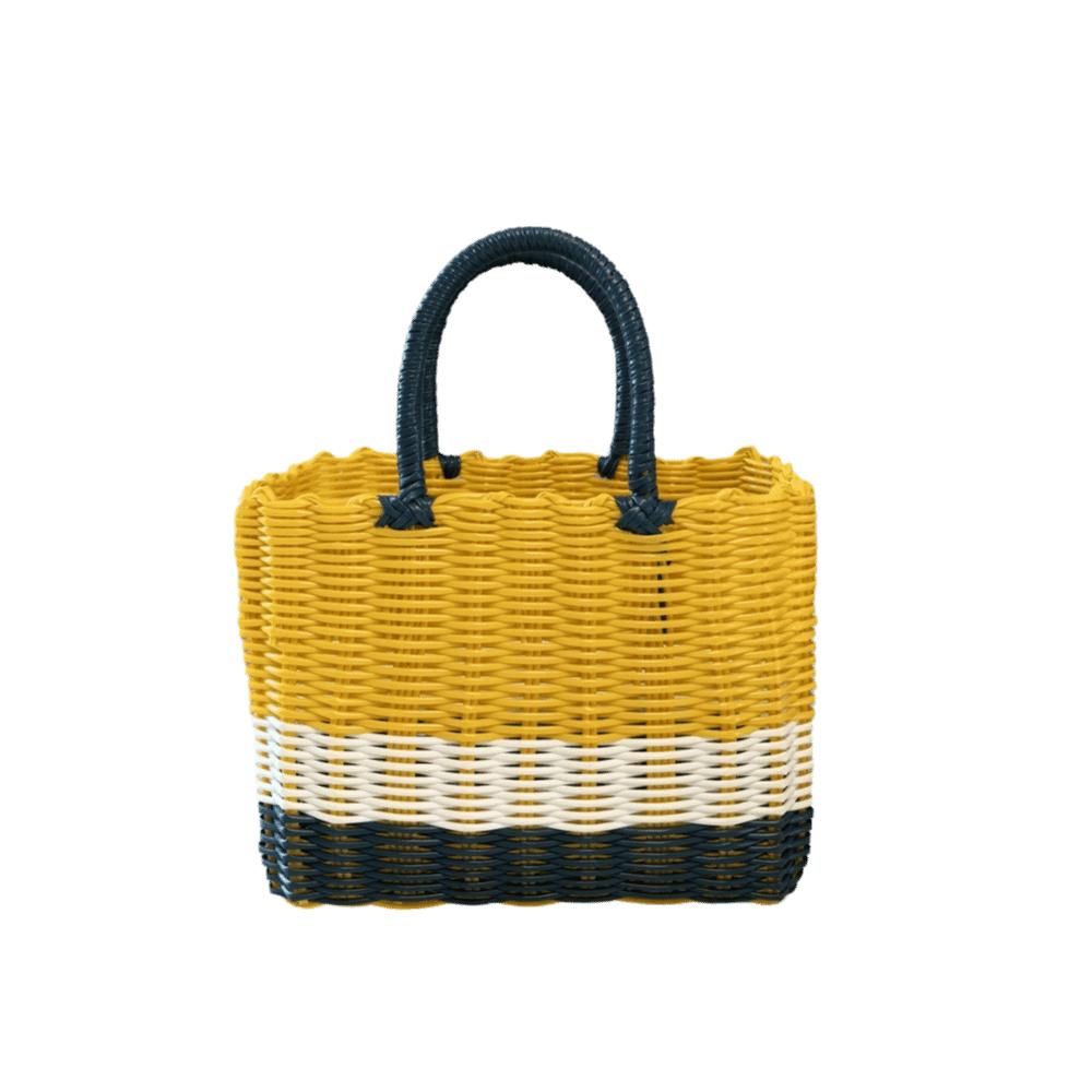 Square Storage Basket Plastic Woven Handbag Creative Hanging Baskets  Home Decoration