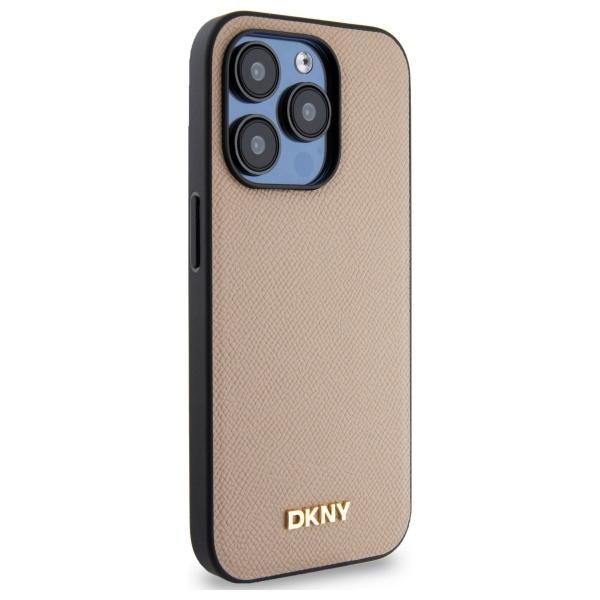 Dkny Dkhmp15Lpghlme Iphone 15 Pro 6.1   Beżowy/Beige Hardcase Grained Metal Logo Magsafe