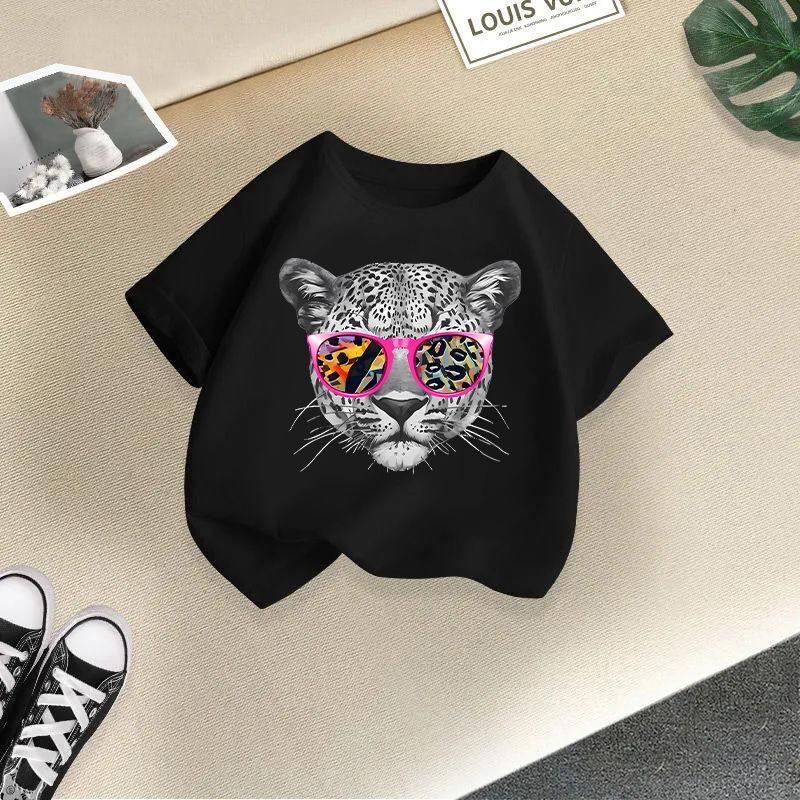 Summer's New Stylish and Fashionable Short-sleeved T-shirts for Boys and Girls, Round-neck Short-sleeved Children's Clothing