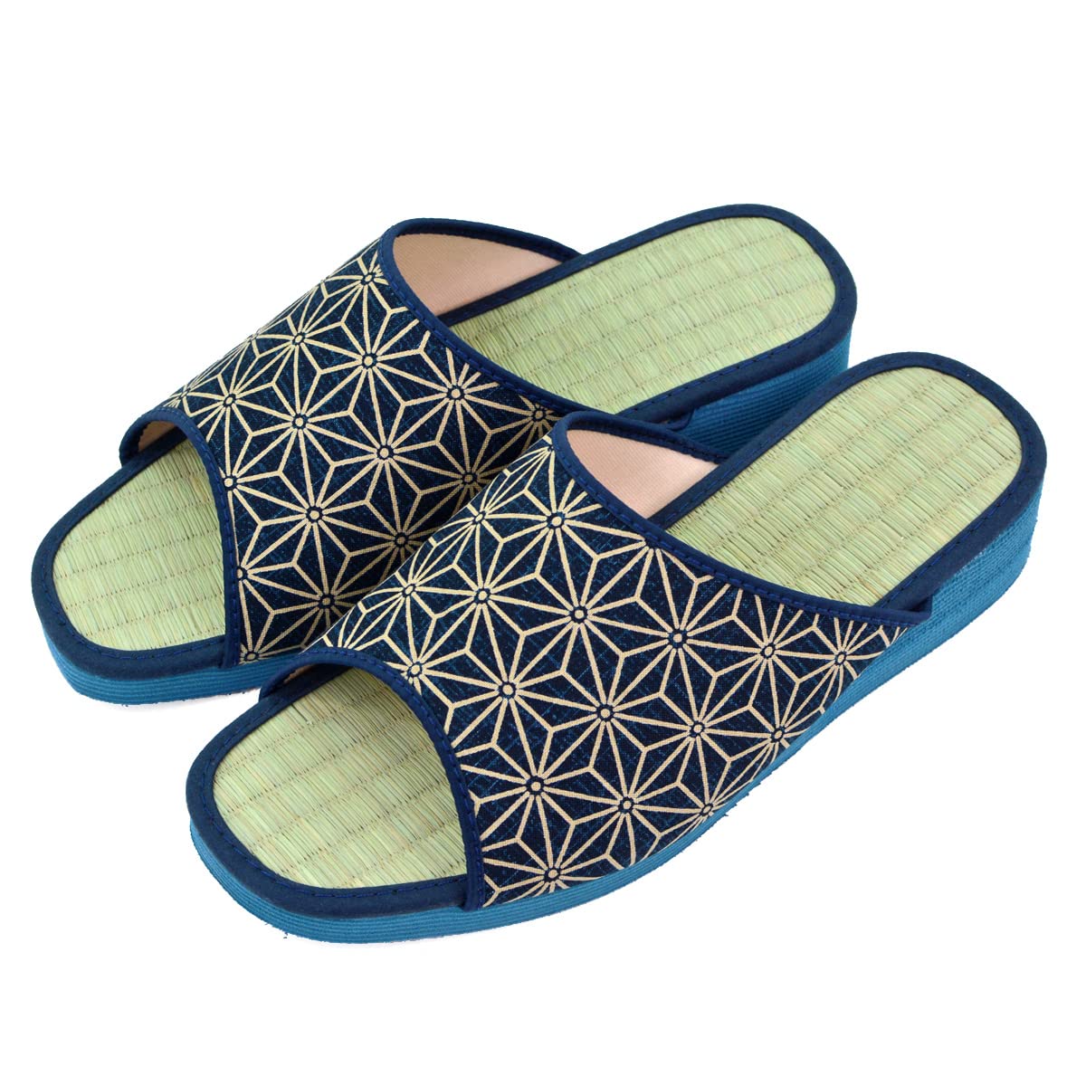 

Takeharu Татами Сделано из татами Узор из листьев индиго Размер 3L Мужские сандалии, Япония, Тапочки, Окрашенные/Конопляные (520),