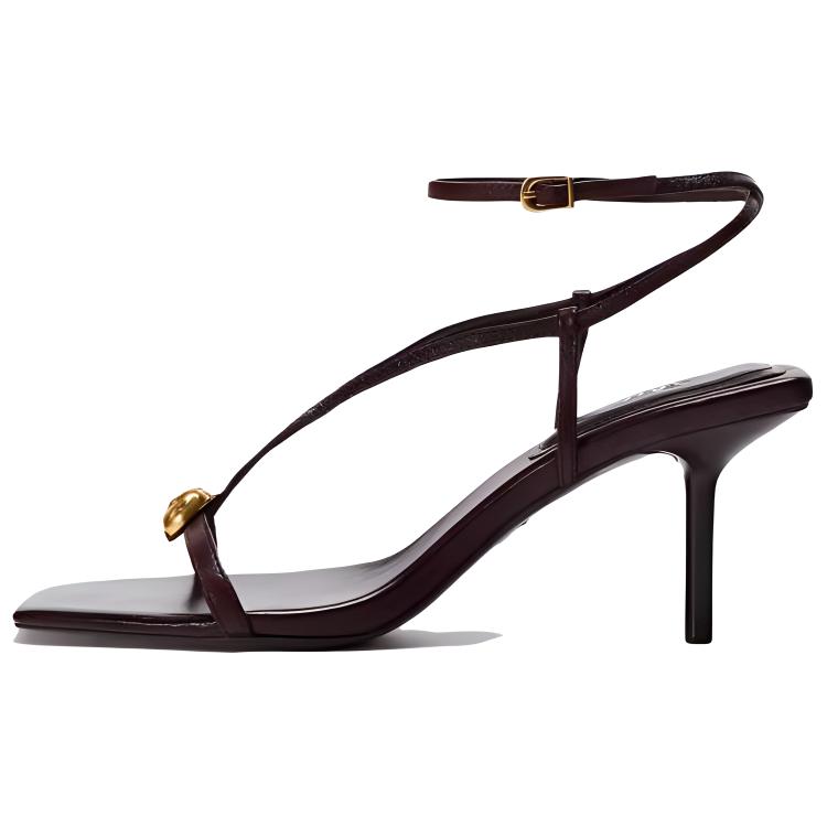 Zara Minimalist Versatile High Heel Sandals Women Footwear Brown 12336410