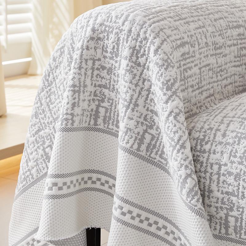 Summer Ice Silk Sofa Towel Dust-proof Dirt Resistant Minimalist European Style Integrated Sofa Cushion Armrest Backrest Cover