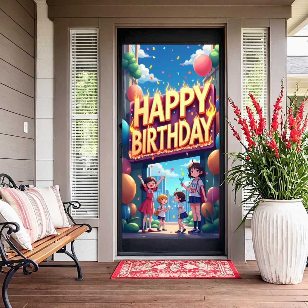 Photography Backdrop Balloon Celebration Sign Party Backdrop Decorative Birthday Banner For Photo Booth Family Gathering Event