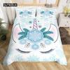 Girls Cute Unicorn Duvet Cover Set Cartoon Animal Bedding Set Microfiber Floral Star Quilt Cover Twin King For Kids Teens Room