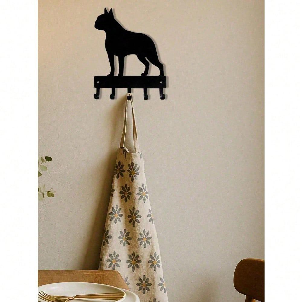 Rustic Metal Wall Hooks for Leashes, Keys, Hats, Boho Farmhouse Entryway Decor, Pet Accessories Organizer, Dog Cat Lover Gift, Kitchen Hallway Storage