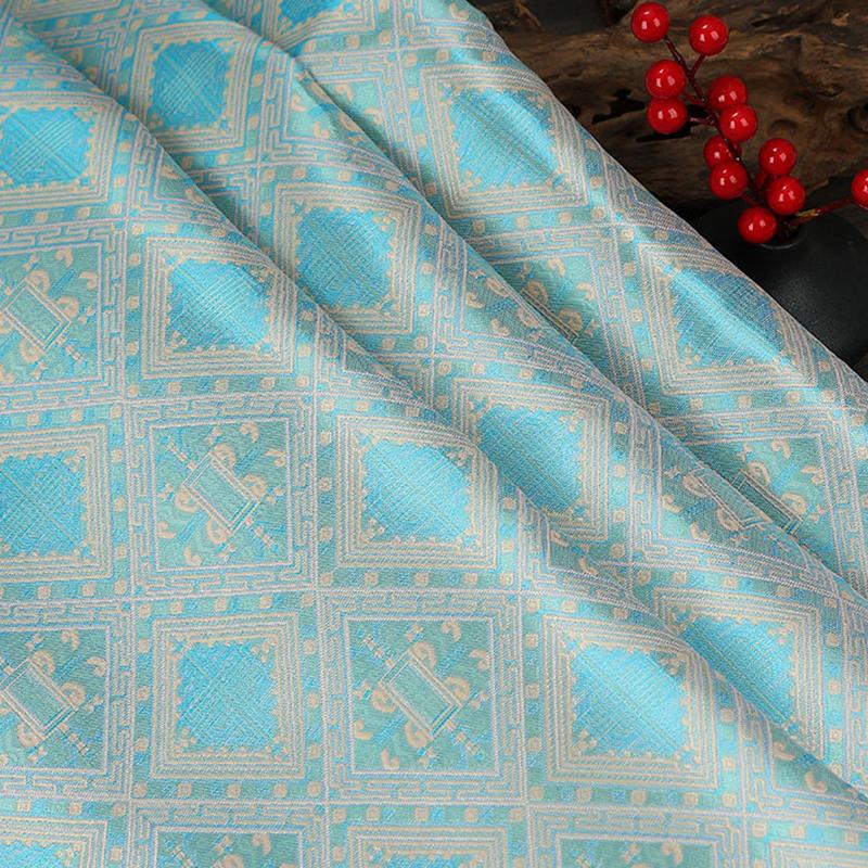 

200/100/50cm Vintage Diamond Lattice Brocade Jacquard Fabric for Chinese Horse-face Skirts Cheongsam Dress DIY Sewing Fabric 50x150cm
