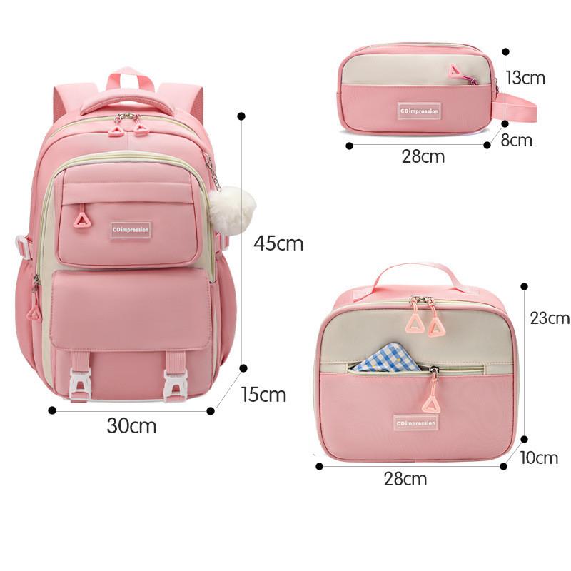 3-piece Set Large-capacity School Bags Spine Protection Children's Backpack New Middle and High School Student Schoolbag Bookbag