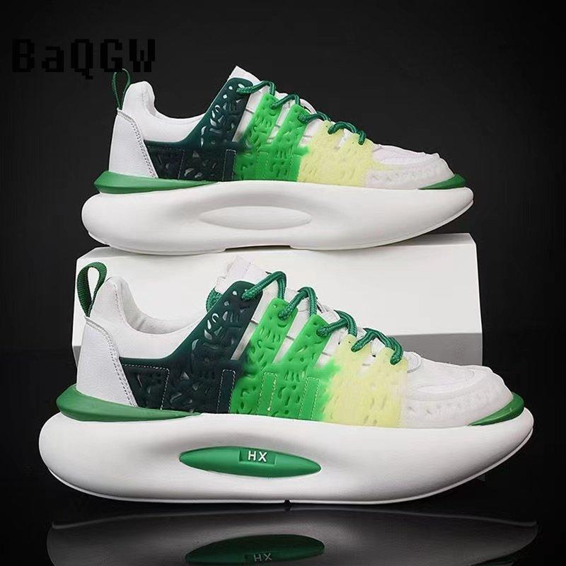 Fashion Casual Mesh Breathable Chunky Sneakers for Men Height Increased Flat Platform Running Shoes Large Size 45 Casual Tenis Shoes