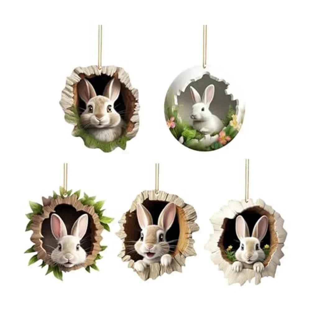 

Acrylic Pendant Bunny Decoration Lightweight Acrylic Materials Multi-functional Decorations Adorable Car Pendant Accessory China Mainland