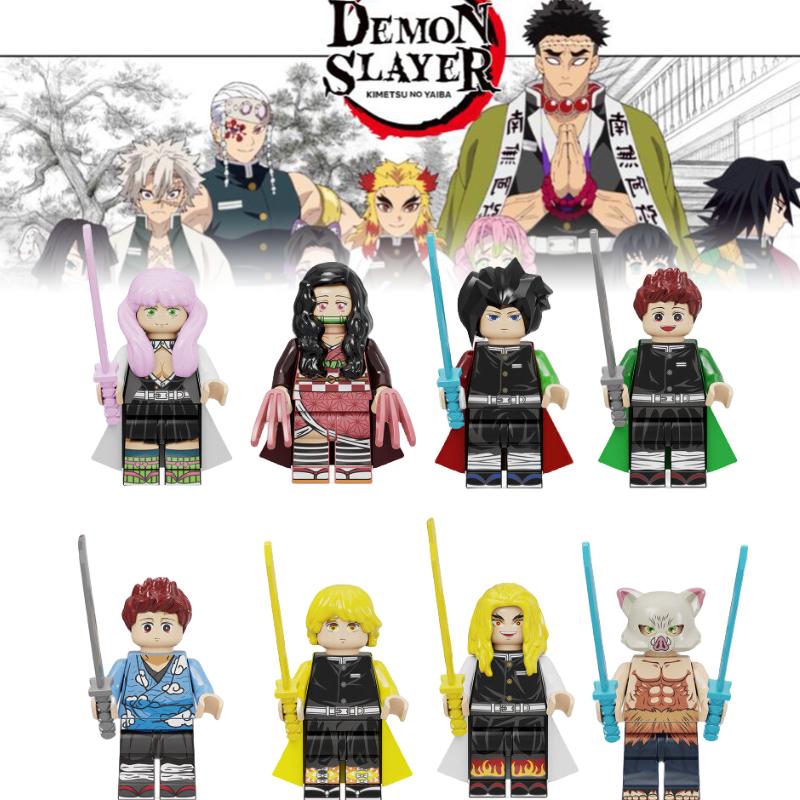 Demon Tanjiro Slayer Minifigures Nezuko Building Block Puzzle Toy Kids Gifts