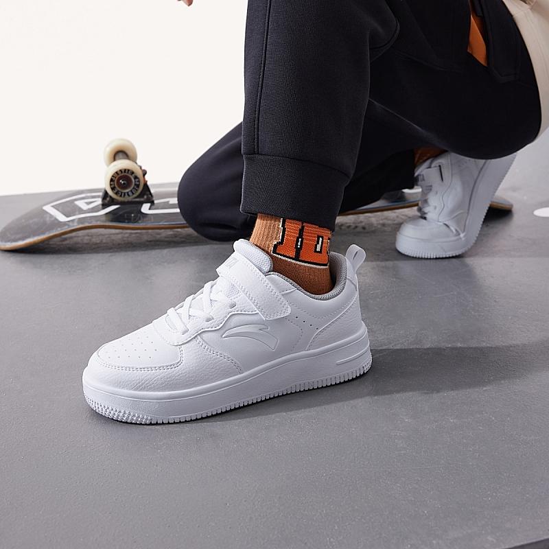 Anta Lightweight Shock Absorbing Anti-Kick Low-Top Kids Skate Shoes Kids Sneaker White A332338063J-1