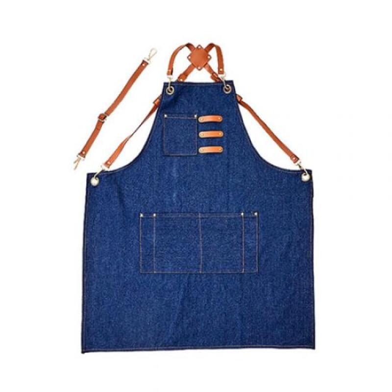 1 Cafeteria Stylish Canvas Apron Blue