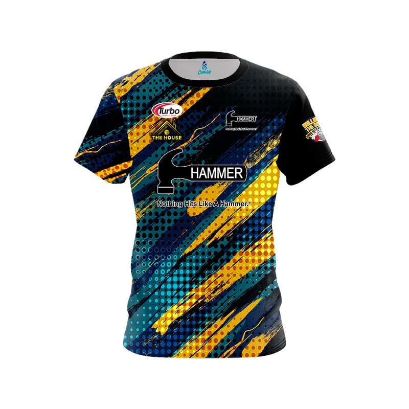Neues Herren Hammer Eiswaffel-Kegel-Split-Print Bowling-Trikot Kurzarm Performance Sport-T-Shirt Fan Lässige Streetwear Oberteile