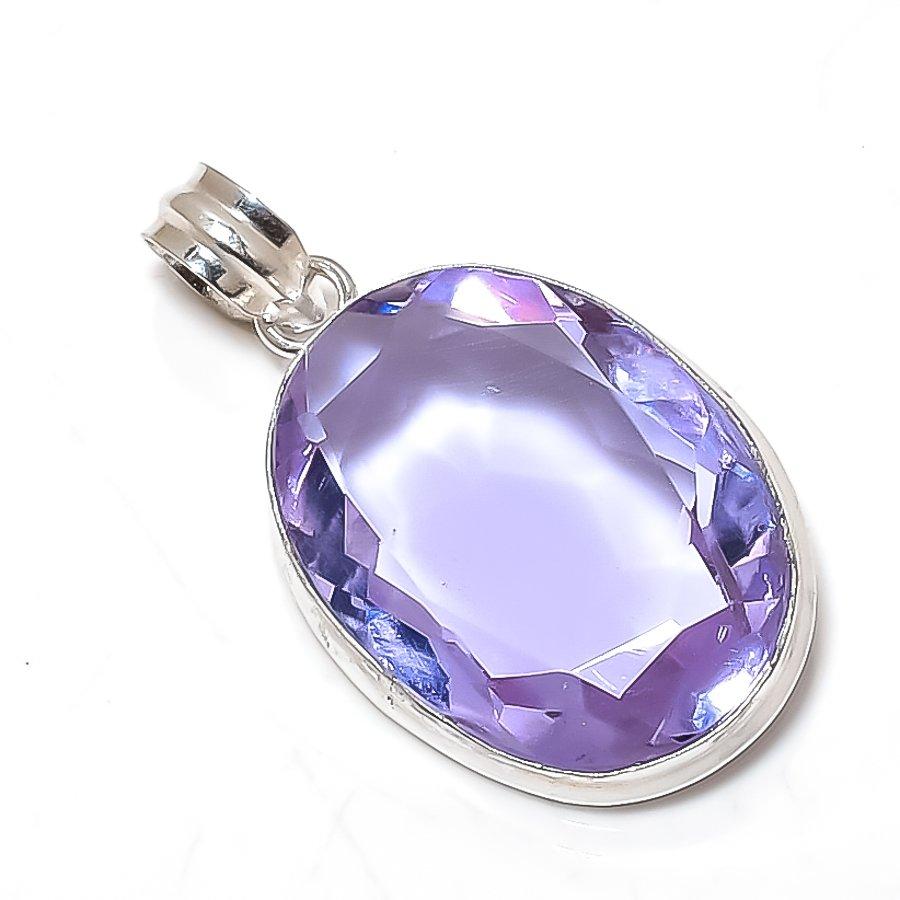 

Натуральный розовый аметист драгоценный камень 925 стерлинговое серебро ювелирный кулон 1,89 H0s64
