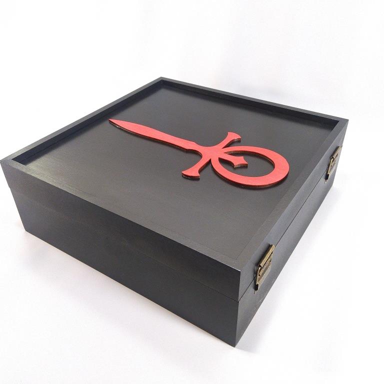 Ящик с крышкой для коллекционных карт Magic the Gathering, Pokemon, Yu-Gi-Oh 25х25х11 см Мастерская мистера Томаса Дерево Лак