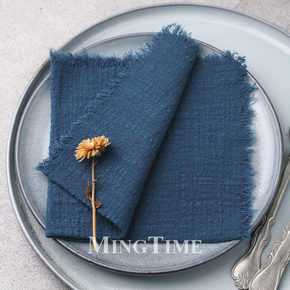 20pcs 32x32cm Cotton Gauze Table Napkins Bohemian Wedding Decor Vintage Western Style Bridal Party Dinner Cloth Accessories