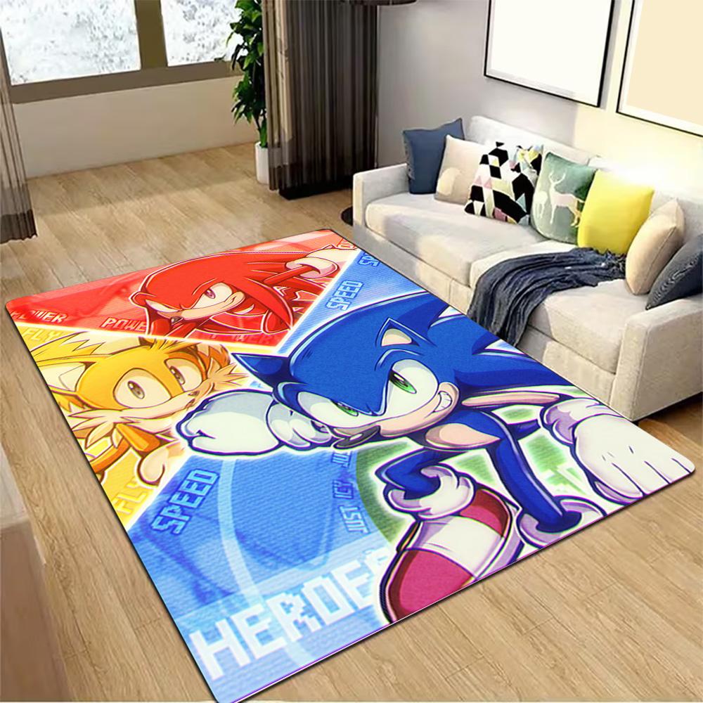 Sonic The Hedgehog Heroes Decoration,Carpet,Living Room,Bedroom, Non-slip,Square rug