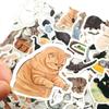 54Pcs Cartoon Stickers Cats Animal Printing Luggage Decoration Waterproof Cartoon PVC Stickers Luggage Decals for Diary