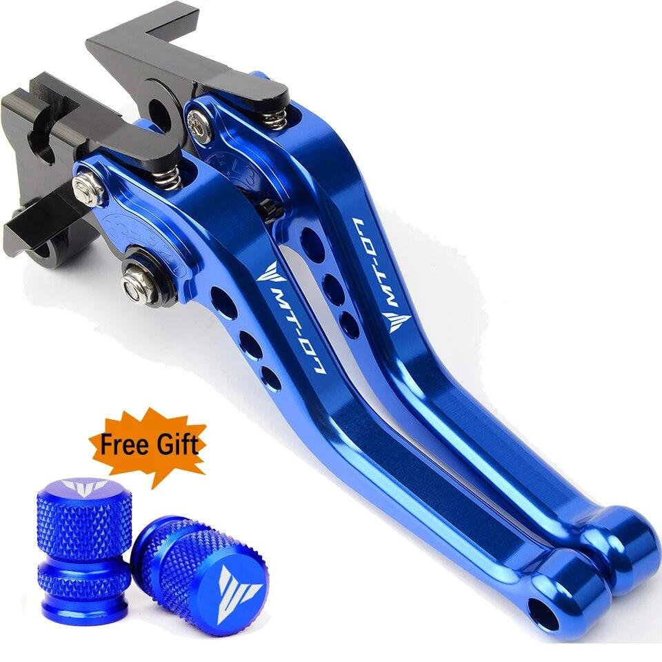 

Новый для Yamaha MT07 MT-07 MT 07 2015-2022 2023 аксессуары для мотоцикла с ЧПУ алюминиевые тормозные рычаги сцепления MT07 ручной рычаг синий