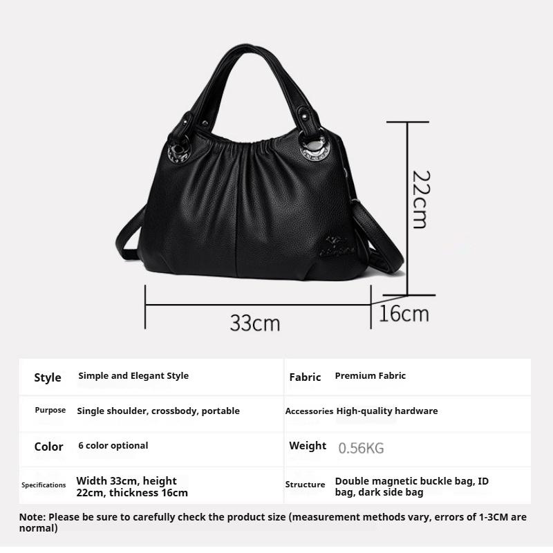 High-end Women's Bag Ladies Middle-aged Mother Messenger Bag Fashionable High-end Large-capacity Handbag Shoulder Bag