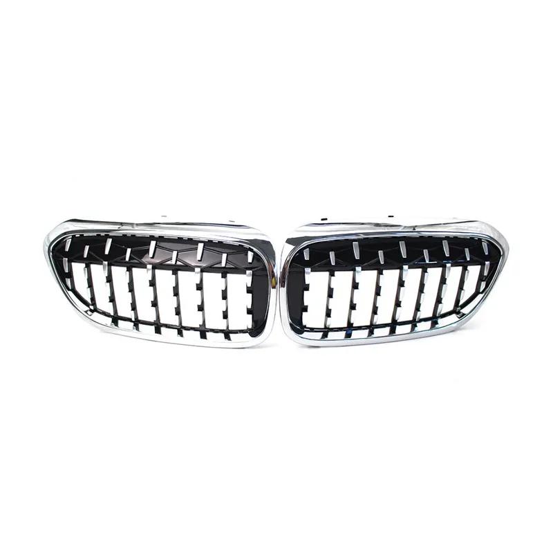 For BMW 5 Series G30 G38 Sedan G31 Touring 2017- 2x Car Grille Front Kidney Grill Diamond Style 51137390863 51137390864 Part