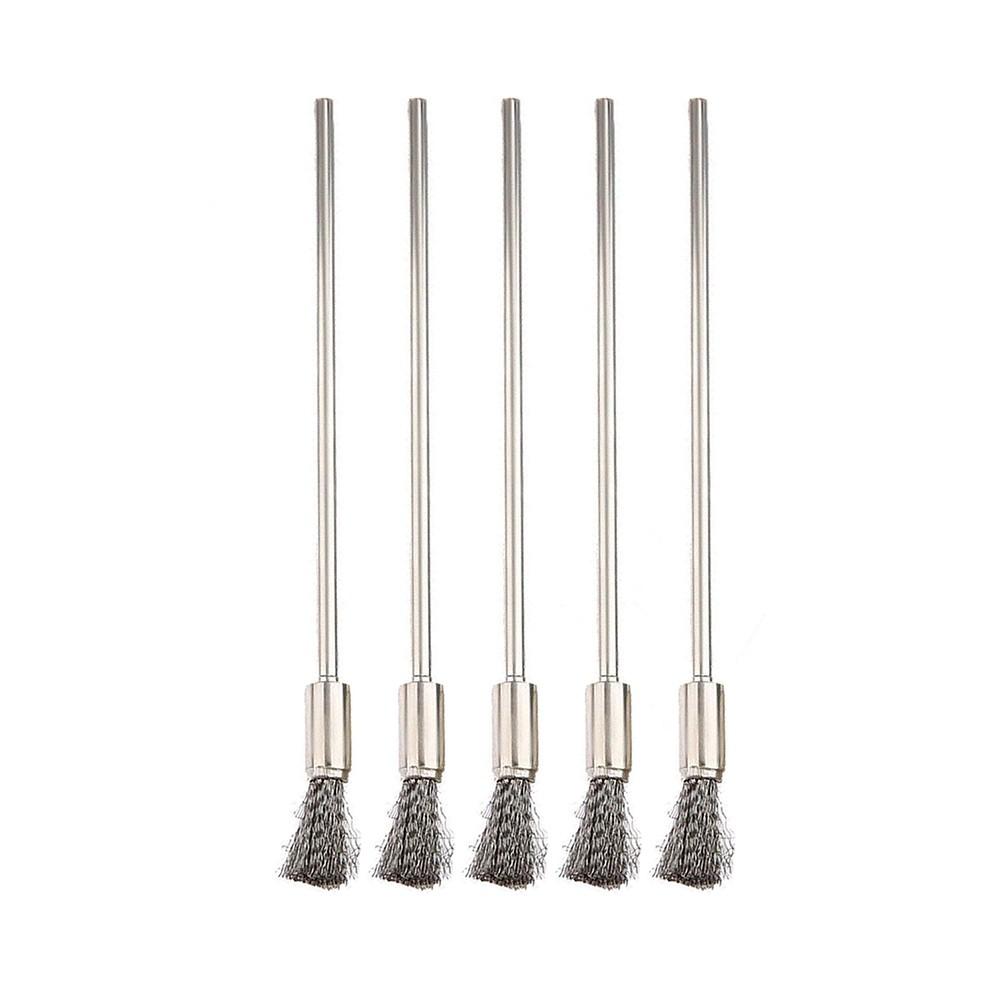 5pcs 3mm Shank 100mm Brass Stainless Steel Wire Brushes Cleaning Polishing Brush