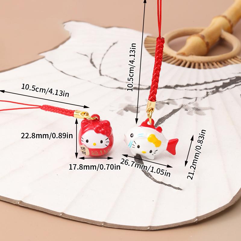 Cute Cartoon Japanese Lucky Cat Keychain With Bell Trinkets Phone Charms Car Bag Pendant Key Chain Pray Keyring Couple Gifts