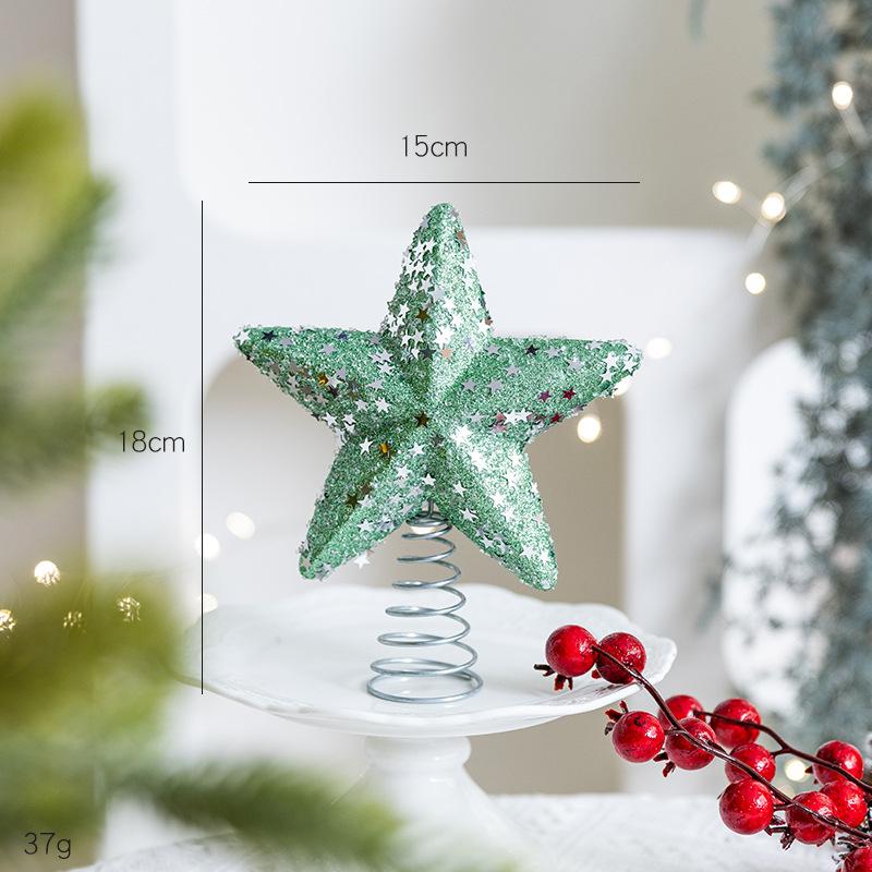 New Christmas tree top star decoration Sticky pink diamond scene foam pentagram Christmas tree top decoration