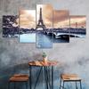 Eiffel Tower Romantic Paris France 5 Piece Five Panel Wall Canvas Print Modern Art Poster Picture Home Decor Gift For Him For Her