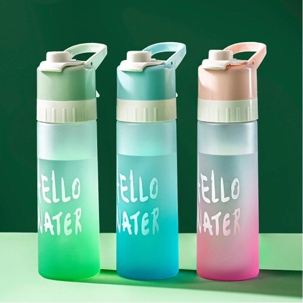 650ml Water Mist Spray Gradient Water Bottle Cools Down Spray Bottle Sports Water Cup Outdoor