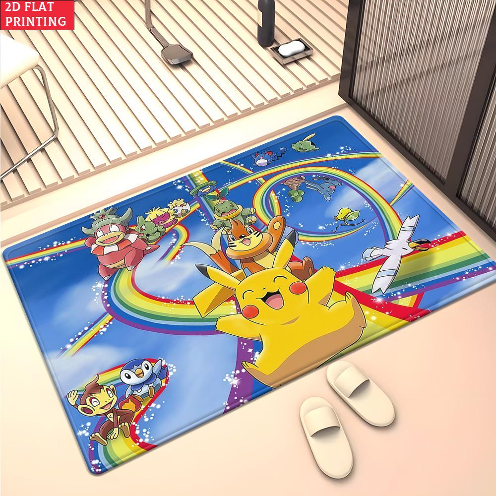 Anime Style Moon & Psychic Fox Area Rug Non Slip Soft Floor Mat For Gaming Room Living Room Bedroom Decor Washable Carpet