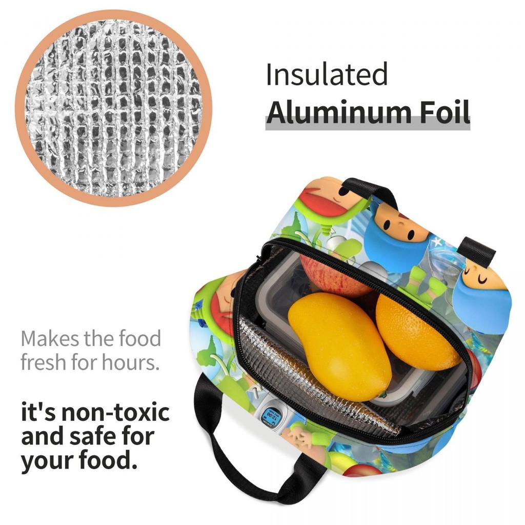 Insulated Lunch Boxes Pocoyoes Cartoon Comdy Accessories Lunch Container Multifunction Thermal Cooler Bento Box For School