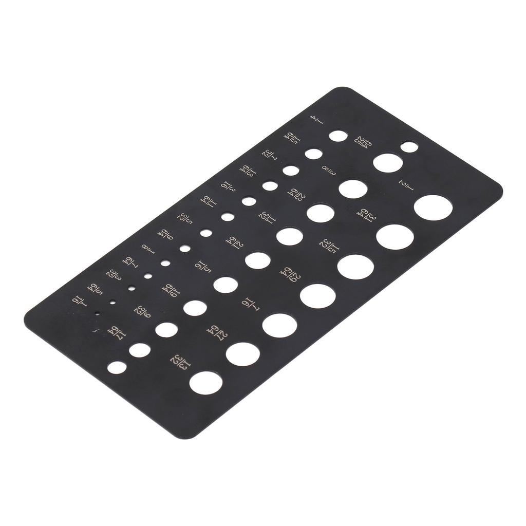Calibru pentru Burghie cu 29 de Găuri de la 1/16 la 1/2 Inch Decimal Metric Verificator de Mărime pentru Burghie din Oțel Inoxidabil pentru O