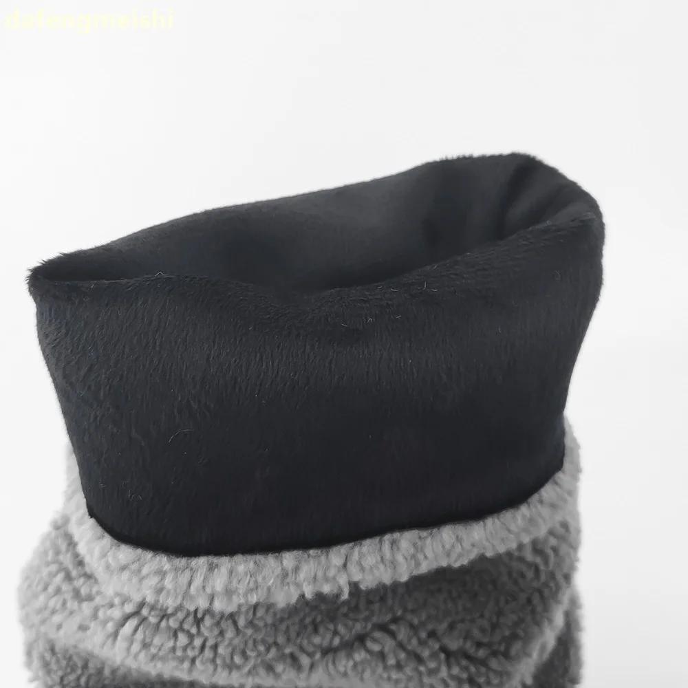 2025 New Winter Snow Boots Gray Fur Zipper Sleeve Shark Boots Platform Heightening Women Mixed Color Knee-High Boots