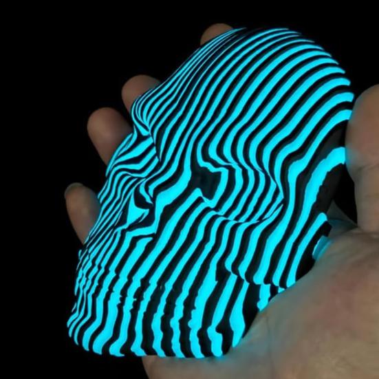 Quantums Skull Wall Decoration Home Office Living Room Bathroom Wall Art Spooky 3D Printed Skull Sculpture Figurine Statue Wall Ornament