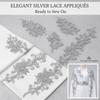 Rhinestone Flower Lace Applique Patch Glass Drill DIY Flower Embroidery Applique Handsewn Evening Gown Wedding Dress Accessories